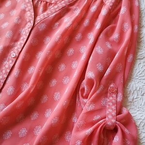 Maurices Coral Button Down Blouse  Sz XL